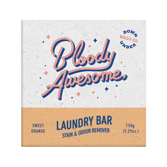 Downunder Wash Co. (Bloody Awesome) Laundry Bar Stain & Odour Remover Sweet Orange 150g