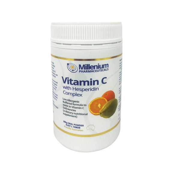 Vitamin C with Hesperidin Complex 200g -Millenium Pharmaceuticals White