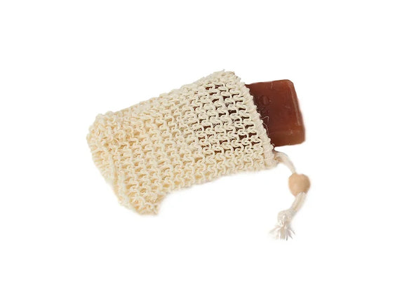 Sisal Soap Holder Pouch with drawstring by Bass Brushes