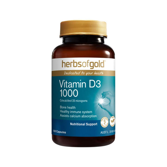 Vitamin D3 1000 (120 tablets) - by Herbs of gold