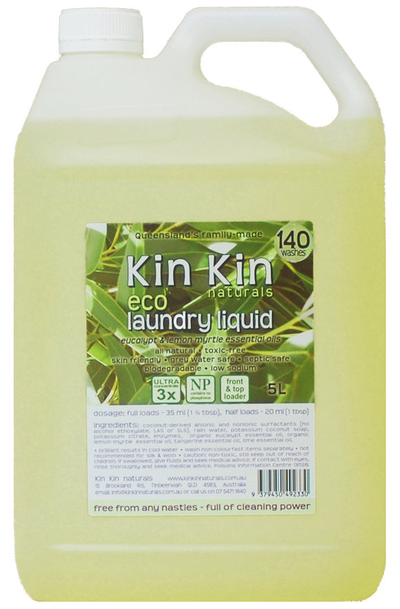 Kin Kin Laundry Liquid - Eucalyptus & Lemon Myrtle  5 litre