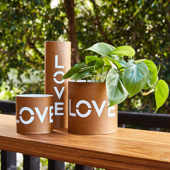 LOVE Pot (Small or Medium) - Paper Pottery by Eco Max (Sold individually)