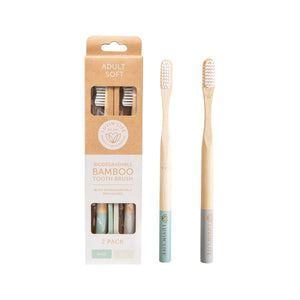 Luvin Life Adult Soft Bamboo Toothbrush - (2 pack Sage & Mist)
