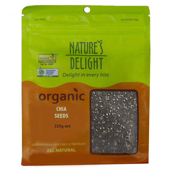 Natures Delights Organic Chia Seeds 225g