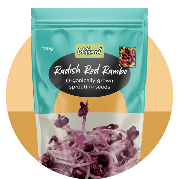 Sprouting Seeds - Red Rambo Radish  (Organically Grown) 100g