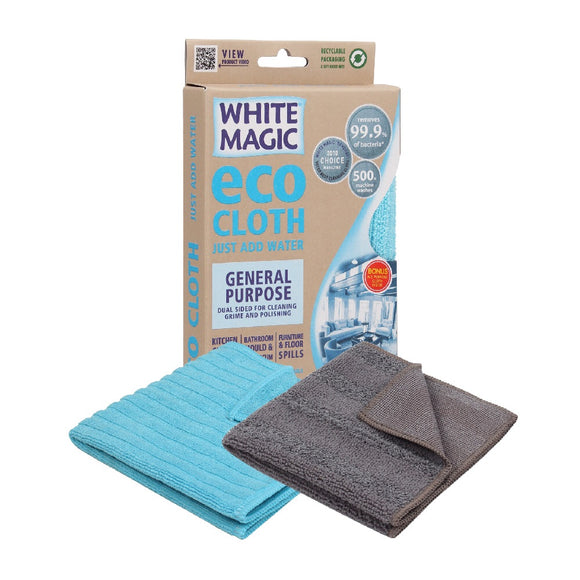 White Magic Eco General Purpose Microfibre  Cloth (with bonus all purpose cloth)