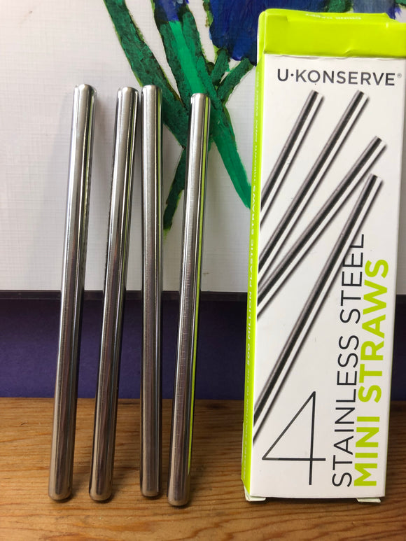 U Konserve Stainless Steel Straws (Mini size) 4 pack