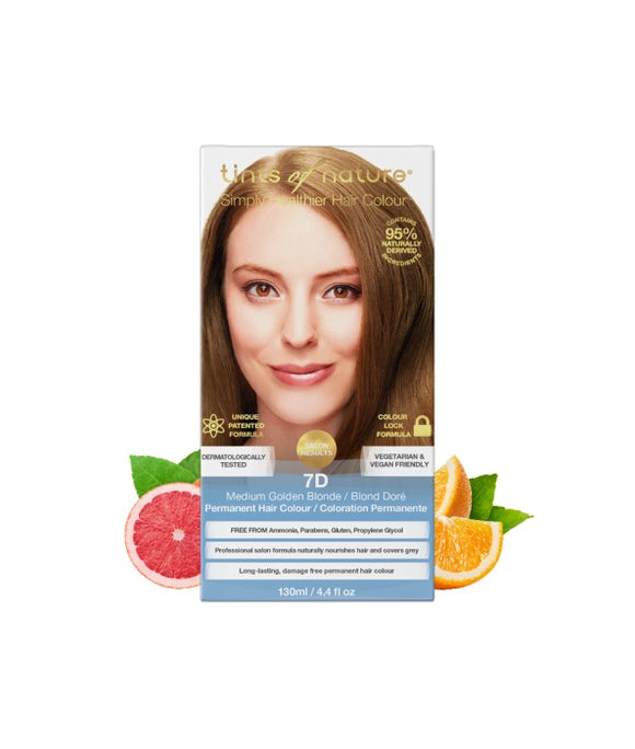 Tints of nature permanent hair colour - Medium Golden Blonde 7D